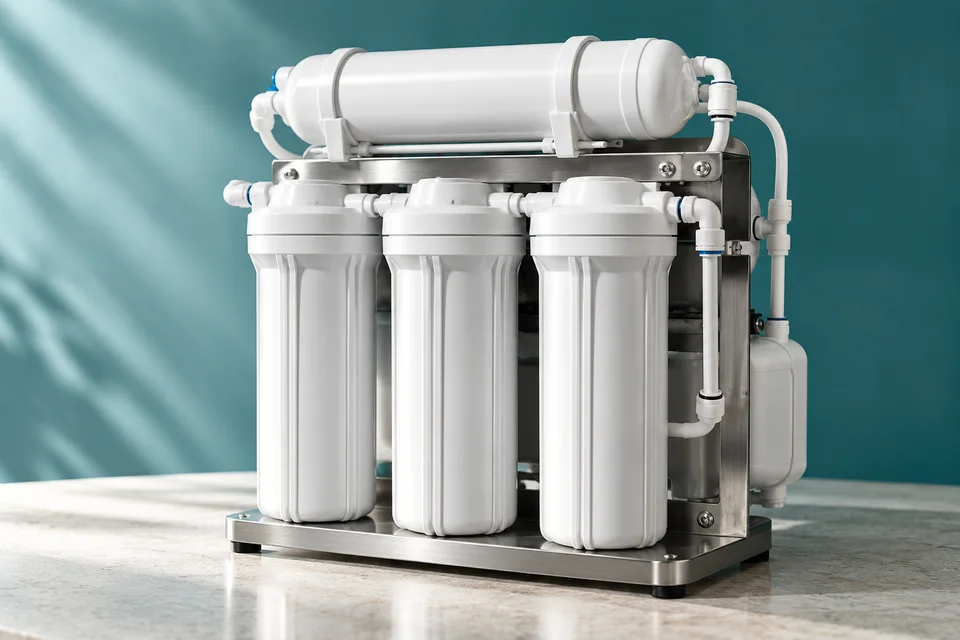 Illustrative reverse osmosis filtration assembly.